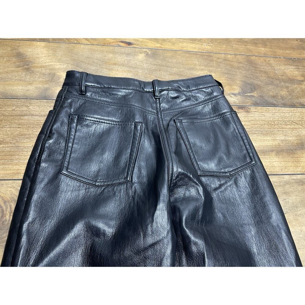 Aritzia The Melina Wilfred Size 4 Black Vegan Faux Leather High Rise Pants - Picture 6 of 10